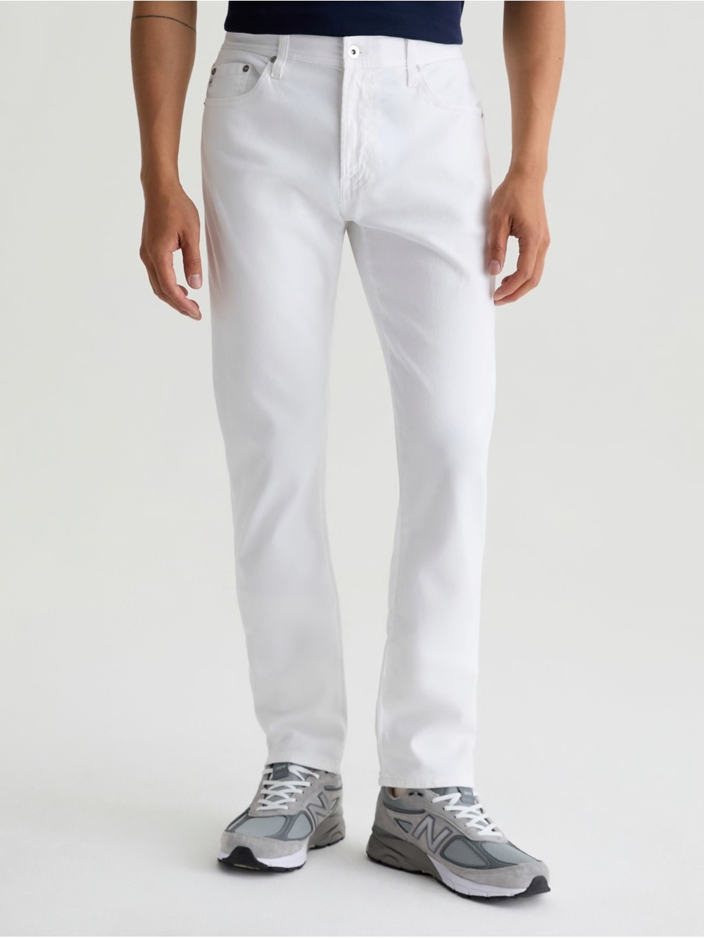 AG Everett Slim Straight Leg White Jeans 38x32